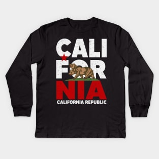 new california republic Kids Long Sleeve T-Shirt